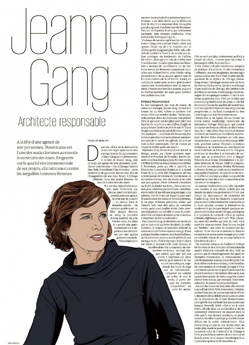 le Monde — "Jeanne Gang, architecte responsable"