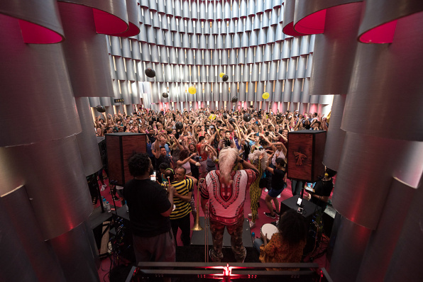 Dance Party at Studio Gang's Hive Exhibition at the National Building Museum