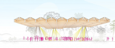 Tom Lee Park Canopy Section Dance Party, designed by Studio Gang and SCAPE