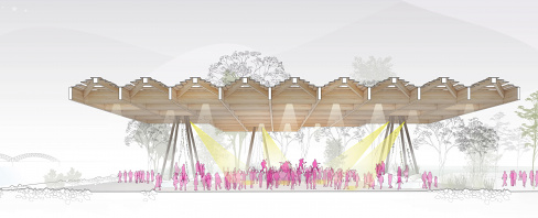 Tom Lee Park Canopy Section Concert, designed by Studio Gang and SCAPE
